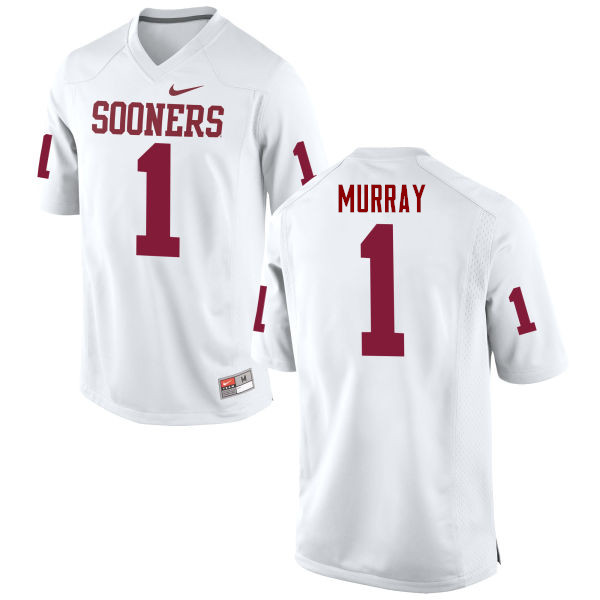 Men Oklahoma Sooners #1 Kyler Murray College Football Jerseys Game-White - Click Image to Close